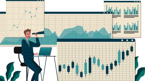 человек анализирует график роста инвестиций